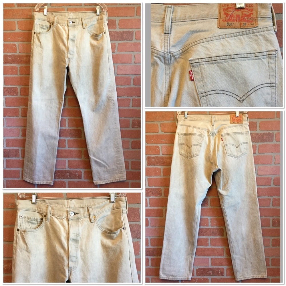 Levis 501 Mens Jeans tag 36x34 button fly 34x31